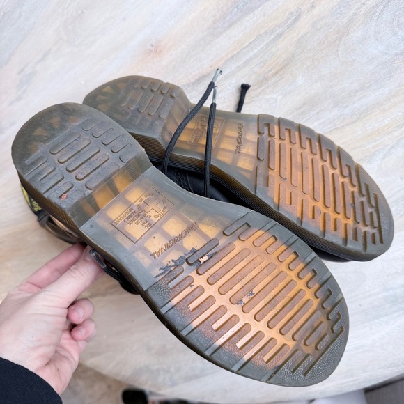 Dr Martens 1460 Pascal Black Leather Lace Up Combat Boots Wm Size 8 - Picture 10 of 11